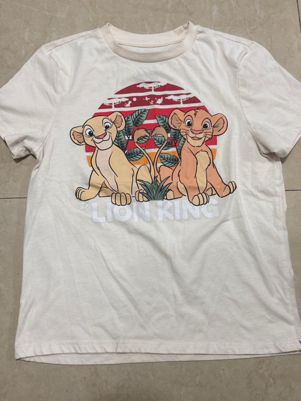 Disney Lion King Kids Tee - White with Red & Orange Graphic